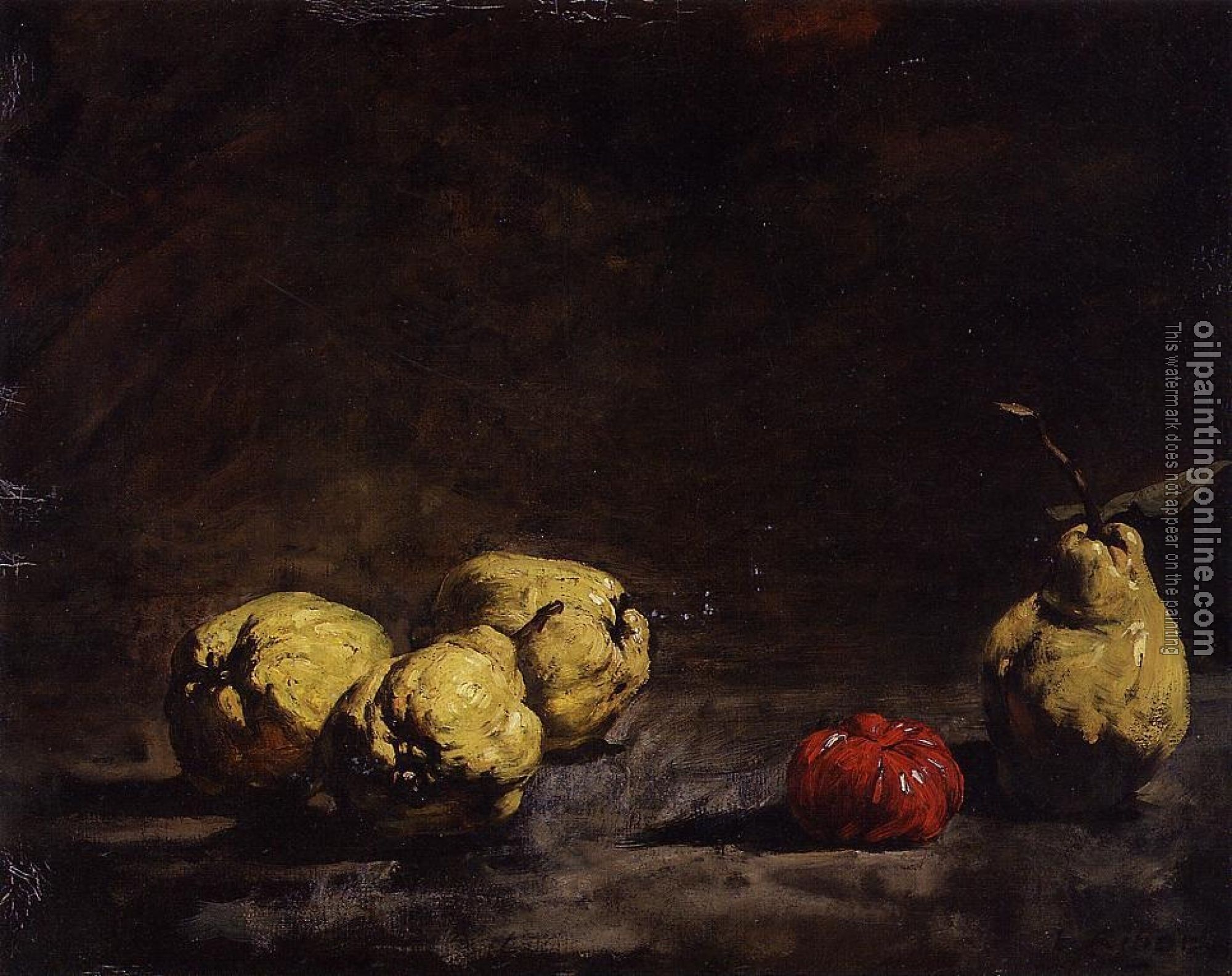 Theodule-Augustin Ribot - Still Life with Pears and a Quince